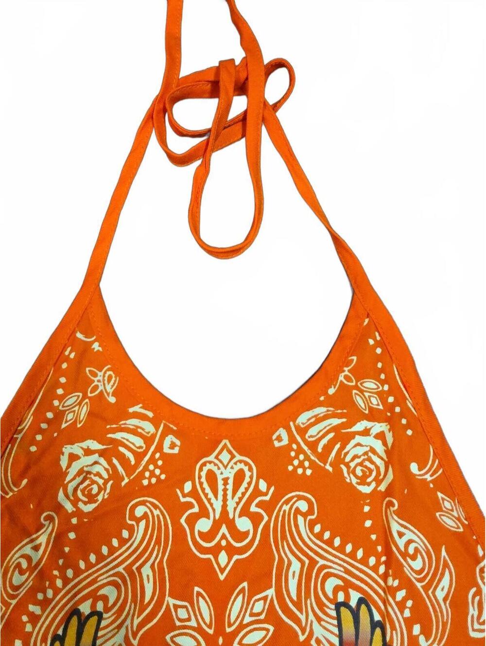 Harley-Davidson Neon Eagle Paisley Bandana Halter Top 96555-25VW Size M - Picture 3 of 8